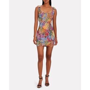 DUNDAS Rainbow Dot Neoprene Mini Dress New with tags. Size 38 $1,080 retail